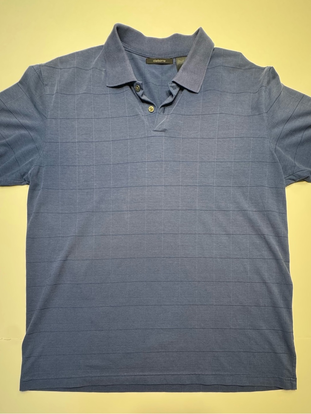 Claiborne Men’s Slate Blue Short-Sleeve Polo Vintage